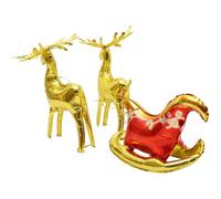 Generic 3d Navideño de Alce y Trineo en Película de Aluminio, Decorativo y Reutilizable para Fiestas de Navidad, Set de 1 Juego para Restaurantes y Eventos
