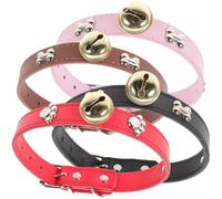 Generic 4 Collares Ajustables para Cabras y Caballos con Campanas, Material PU Antideslizante y Diseño Antipérdida para Animales de Granja, Pack de 4 Unidades