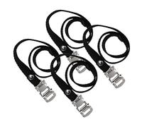 Generic 4 Correas de Nylon para Pedales de Bicicleta Hebilla Ajustable, Resistentes y Duraderas, Color Negro, Compatibles Bicicletas de Montaña y Piñón Fijo, Accesorio para Ciclismo