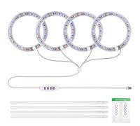 Generic 4 Luces de Crecimiento de Cabeza para Plantas de Interior 6.2W 80Led Alimentadas por USB con Temporizador 5 Niveles de Brillo Regulables 4000K Lámpara de Cultivo de Plantas de Espectro (4
