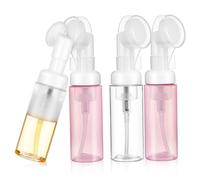 Generic 4 Piezas Botellas de Espuma Recargables Pet Dispensadores de Jabón Líquido para Viaje Ligero y Compacto Colores Transparentes para Cosméticos y Gel Ducha