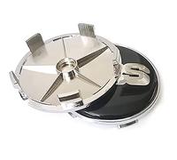 GÉNERIC 4 Piezas Centre Tapacubos Coche Rueda Tapas Centrales, para BBS 56MM 60MM 65MM 68MM Accesorios,68mm-Black-Silver-A