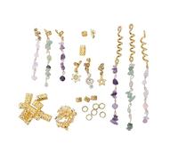 Generic 40 Accesorios para el Pelo de Rastas, Colgante de Aleación para el Pelo, Ligero y Cómodo, Dorado con Caja de Almacenamiento para Trajes de Cosplay