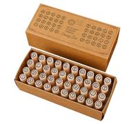 Generic 40 Sellos de Letras con Forma de Alfabeto, Sellos de Goma Decorativos de Madera Cilíndricos para Diarios, Manualidades, Agendas Y Juegos, estilo un