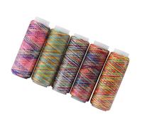 Generic 5 Carretes de Hilo de Coser Degradado Multicolor, Hilo de Bordar de Poliéster de 110 M con 5 Colores para Coser, Acolchar, Bordar, Manualidades