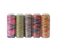 Generic 5 Carretes de Hilo de Coser Multicolor Degradado, Hilo de Poliéster para Bordar y Acolchar, 110m de Longitud Por Carrete, Colores Surtidos, para Máquina de Coser
