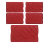 Generic 5 Piezas Parche de Reparación para Alfombrilla de Coche, Material PVC, Corte de Precisión para Reforzar y Reparar Alfombrillas de Auto y Hogar Color Rojo