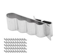 Generic 50 Clips de Cable de Acero Inoxidable 304, Abrazaderas de Alambre Duraderas para Panel Solar Fotovoltaico, Gestión de Cables de 4 Hilos
