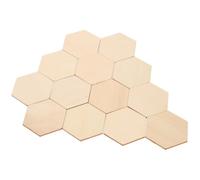 Generic 50 Piezas Hexagonales de Madera de Haya de 50mm para Manualidades y, Corte Preciso y Seguro, Ideales para Navidad y Cumpleaños