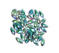 Generic 500 Piezas de Resina de Diamantes de Imitación Marquesa con Parte Posterior Plana, Tarjeta Artesanal, Verde Claro AB para Fabricación de Joyas, Accesorios de Ropa