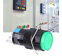 Generic 5PCS Interruptor de Botón Momentáneo Interruptor de Botón Redondo AC 250V 3A DC 30V 5A Fácil de Instalar para Electrodomésticos Metal (GREEN)