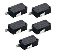 Generic 5PCS Microinterruptor KW1-103 16A 250V Interruptor normalmente cerrado para Horno Microondas Lavadora Olla Arrocera 2 clavijas Microinterruptor de acción pulsador negro