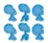 Generic 6 Moldes de Silicona Flexibles y Fáciles de Limpiar para Llaveros Creativos de Bricolaje Formas Encantadoras para Decoración Casera