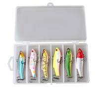Generic 6pcs/Box - Cebo duro artificial para manivela vibratoria (7 cm, 16 g), cebo de flotación para perca, lucio, perca, pesca
