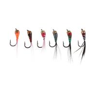 Generic 6pcs Moscas NINFA de La Pesca con Mosca para Los Cebos del Señuelo de La Pesca con Mosca de La Trucha