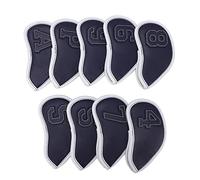 Generic 9 Uds. Cubiertas para Cabezas de Hierro, Tela de PU con Forro de Felpa Grueso, Diseño de Gancho Seguro, Etiquetas Numeradas para Protección del Club (Blue)