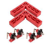 Generic Abrazadera de Fijación de ángulo Recto, Herramienta de Carpintero para Carpintería con Borde Biselado para Fijación de Marcos de Fotos, 4-1/2 Pulgadas, 2 uds. para Amantes del Bricolaje (rojo)