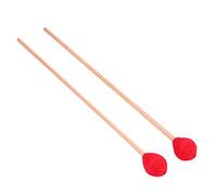 Generic Accesorio para Instrumentos Musicales Mazos de Marimba Cabezales de Hilo Acrílico de Lana Duradera para Instrumentos de Percusión bajo Mangos de Haya Lisos Rojo 42 X 3,5 Cm