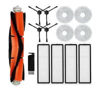 Generic Accesorios de repuesto compatibles con Xiaomi S10+/S10 Plus Robot aspirador cepillo lateral cepillo lateral filtro HEPA paño 14 kit, negro