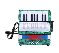 Generic Acordeón Ligero de 17 Teclas y 8 Bajos para Principiantes, Fácil de Aprender, para el Desarrollo del Talento Musical de los Niños, Material ABS (GREEN)