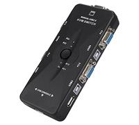 Generic Adaptador de Caja de Interruptor de Concentrador de Monitor USB VGA para Ratón de Teclado de PC, Indicador LED, No Requiere Alimentación Externa, para Uso Doméstico de Oficina