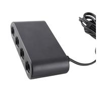 Generic Adaptador de Controlador GC 3 en 1 Adaptador de Controlador de Juego Plug and Play para Interruptor para PC, Convertidor de de 4 Puertos para Juegos en Grupo, ABS Negro