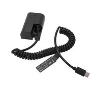 Generic Adaptador de Corriente de Acoplador de CC de Batería Falsa LP-E6 Decodificado Completamente de Plástico para Cámaras DSLR, Batería de Larga Duración con Puerto de Entrada Tipo C, Compatible