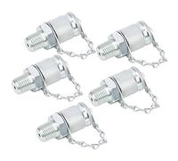 Generic Adaptador de Prueba Hidráulica de 5 Piezas Conector de Rosca G1/4" para Manómetros Pt/Pptzg Compatible con Sistemas Hidráulicos Herramientas de Diagnóstico Equipo de Muestreo de Aceite