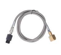 Generic Adaptador de Recarga de Refrescos de Acero Inoxidable con Manguera de 60 Pulgadas, Ideal para Rellenar Máquinas de Refrescos con CO2 (Manguera de acero inoxidable)