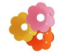Generic Adorable Collar de Recuperación de Gato de Fieltro, Juego de 3 Piezas con Forma de Girasol, Cierre de Botón a Presión, Collar Isabelino Antilamer para Poscirugía, Rosa/Naranja/Amarillo (L)