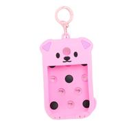 Generic Adorable Estuche para Pulverizador de Mano con Llavero y Dijes para Viaje, Diseño de Perro de Silicona de 30 Ml (Pink)