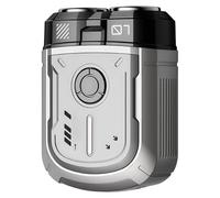 Generic Afeitadora compacta de aleación para hombre, mini eléctrica, Ipx7 de viaje, impermeable, diseño de hoja de doble anillo, carga 1 hora rápida, incluye cepillo de limpieza y cable de carga