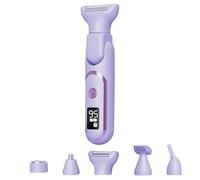 Generic Afeitadora eléctrica para mujer, kit de 6 piezas, cuerpo inalámbrico 5 en 1, bikini, facial, depilación púbica, recortadora de cejas y nariz, pantalla LCD