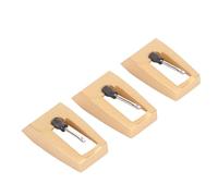 Generic Aguja de Repuesto para Tocadiscos Victrola ION, 3 uds., con Cepillo de Limpieza para Mejorar el Rendimiento del Sonido, Color Dorado