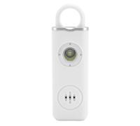 Generic Alarma de Seguridad Personal con Luz Estroboscópica, Sonido Fuerte de 130 DB para Mujeres, Llavero de Emergencia Compacto Resistente Al Agua para Viajeros Nocturnos (White)