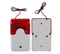 Generic Alarma de Sirena Estroboscópica con Cable Rojo de 12 V con Luz Brillante para la Seguridad del Hogar, Tono de Alto Decibelio para un Escape Rápido, Material ABS para Seguridad