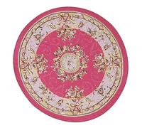 Generic Alfombra en Miniatura Redonda, Tela Redonda de la Casa de la Hermosa Casa de Muñecas 1: 12 Realista para la Decoración de la de Muñecas para Niñas (C02 Flor roja)
