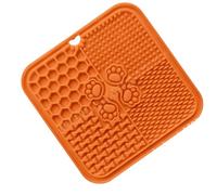 Generic Alfombrilla para Lamer Mascotas, Plato de Silicona para Comer Lentamente para Gatos, Suave, Alivia la Enfermedad de la Garganta, Promueve la Salud Bucal para Cachorros en Interiores (Orange)