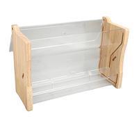 Generic Alimentador de Pollo Acrílico Transparente, Caja de Comida para Pájaros con Apertura Superior Automática para Loros y Pájaros del Amor (M)