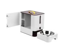 Generic Alimentador Inteligente para Gatos, Contenedor de Almacenamiento de Alimentos para Mascotas Grande, Alimentador Automático Temporizado para Mascotas, Uso Multifuncional en el Hogar, (Marron