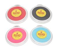 Generic Almohadillas de Tinta para Hacer Bricolaje, Almohadillas Compactas para Sellos de Huellas Dactilares para Niños, Fáciles de Usar y Limpiar con Aceite de Impresión a Base de Agua, 4 Unidades