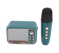 Generic Altavoz de Reloj Digital, Máquina de Karaoke Inalámbrica Duración de la Batería Larga Pequeña Retro Portátil Multi Funcional para la Fiesta para la Fiesta (Green)