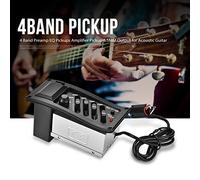 Generic Amplificador de Pastilla de Preamplificador EQ de 4 Bandas para Guitarra Acústica, Plástico Negro, 4x2,3x1,7 Pulgadas (Sin pasador de cola)