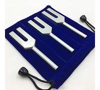 Generic Angel Tuning Forks Set 4096 Hz Sonido Curativo Instrumento Musical Diapasones Curativos con Martillo de Madera y Bolsa de Terciopelo para Meditación Relajación Alivio del (Plata)