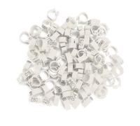 Generic Anillos de Plástico Numerados para Patas de Palomas con Letras, Paquete de 100 Bandas para Pájaros con Diseño en para una Identificación Segura (White)