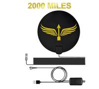 Generic Antena HDTV de Alta Ganancia de 2000 Millas, Antena de TV Digital 4K HD para una Recepción Mejorada, Fácil de Instalar, Negra