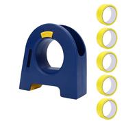 Generic Aplicador Portátil de Cinta Adhesiva Características Prácticas Dispensador de Cinta Adhesiva para Pintar Pisos y Paredes con 5 Rollos de Adhesivo Amarillo de 35 Mm de Ancho