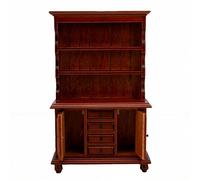 Generic Armario en Miniatura a Escala 1:12, Armario de Almacenamiento Vintage con Cajones para Entusiastas de Las Casas de Muñecas, Madera de Abedul, 16,4x11,2x3,8cm (castaña)