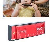 Generic Armónica Superior de Titanio Profesional, 10 Agujeros, 20 Teclas Tune C para Niños Principiantes, órgano Bucal de Aluminio para Puesta en Escena (rojo)