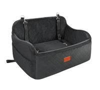 Generic Asiento de coche grande para perro, cojín de espuma viscoelástica para 2 perros pequeños, cómodo vehículo cama para perros con bolsillo lateral y 2 correas de seguridad con clip, asiento de